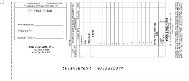 Small Business Supplies 8 1/2 x 3 1/2 Business Deposit Tickets 28 Line Entry, 200 Single Customizable Bank Deposit Slips Checks for Less Manual Deposit Slips 